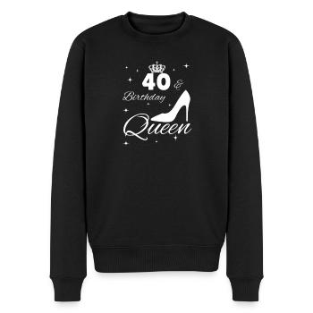 40 Geburtstagskönigin mit Krone und Absätzen - Männer Premium Bio Pullover - Schwarz - Vorne - Nico (187cm)