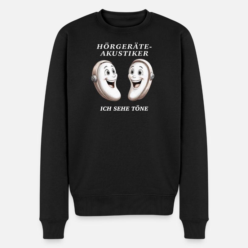HÖRGERÄTEAKUSTIKER - Männer Premium Bio Pullover - Schwarz