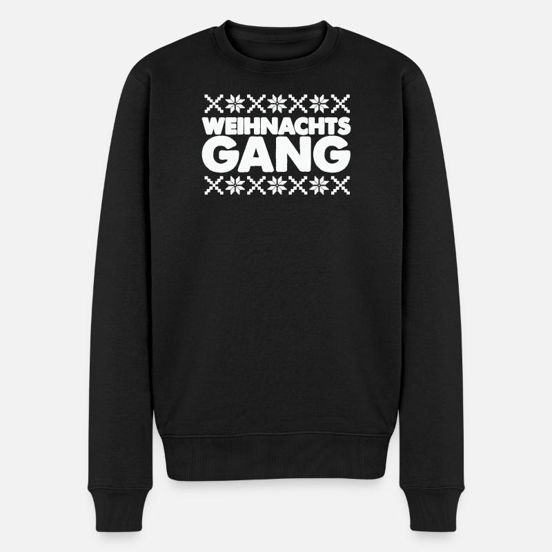 Christmas Aisle Norway Pattern - Men's Premium Organic Jumper - black