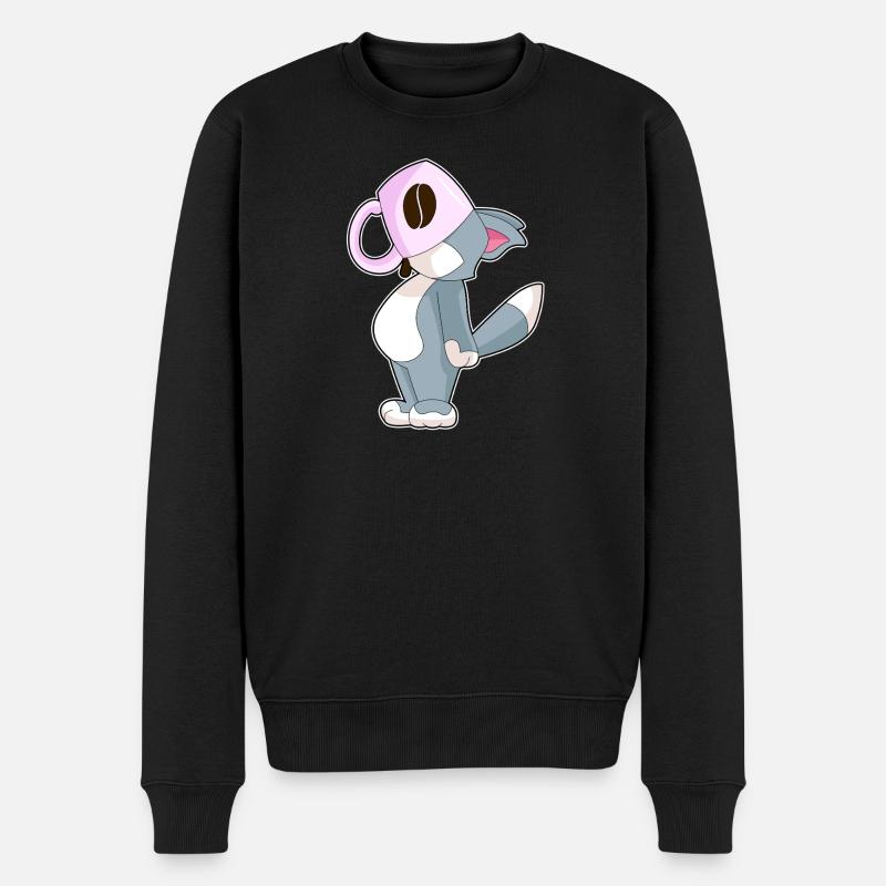 Tasse à café chat - Pull Premium bio Homme - noir