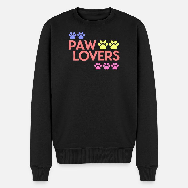 Rainbow Paw Liebhaber - Männer Premium Bio Pullover - Schwarz