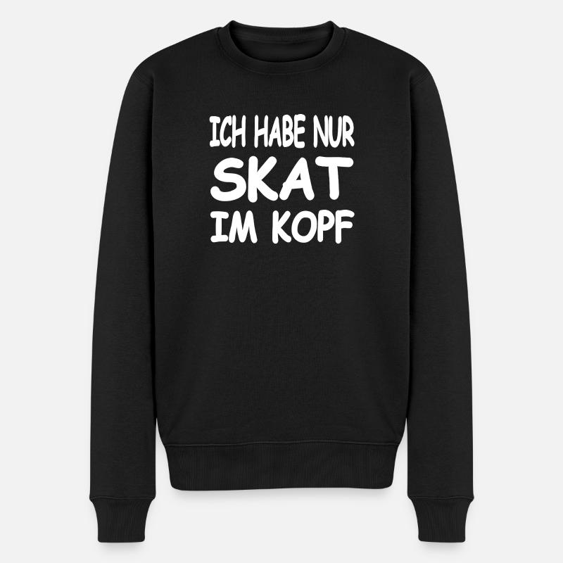 Skat - Männer Premium Bio Pullover - Schwarz
