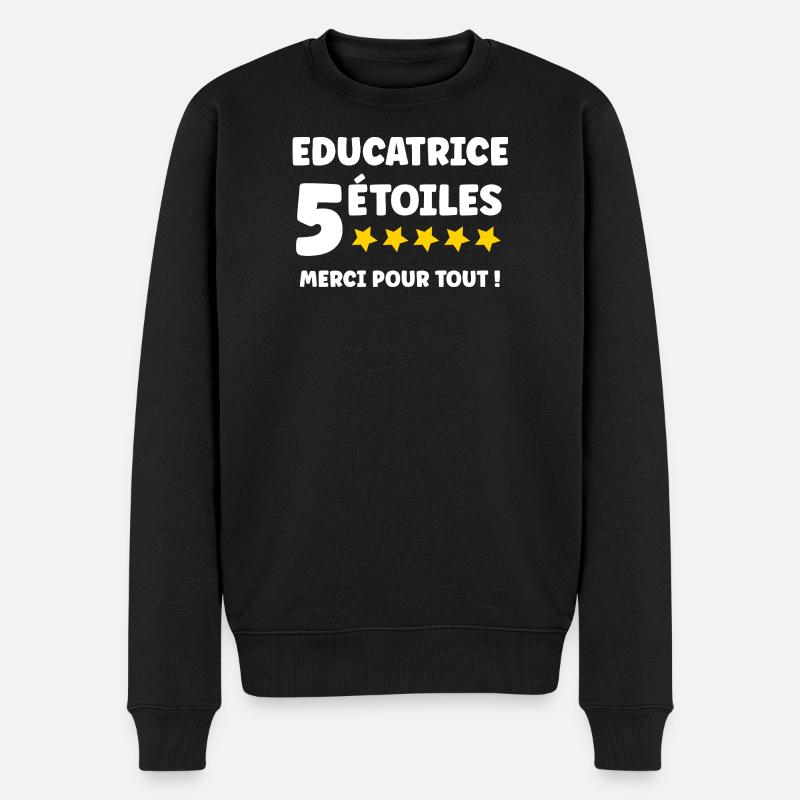 educatrice - Pull Premium bio Homme - noir