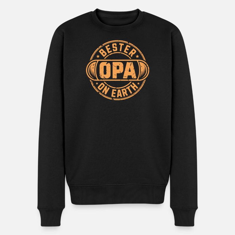 Bester Opa - Männer Premium Bio Pullover - Schwarz