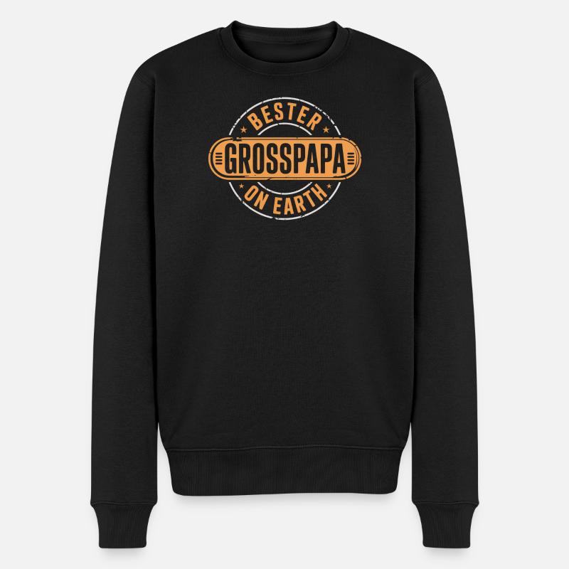 Bester Grosspapa Opa - Männer Premium Bio Pullover - Schwarz