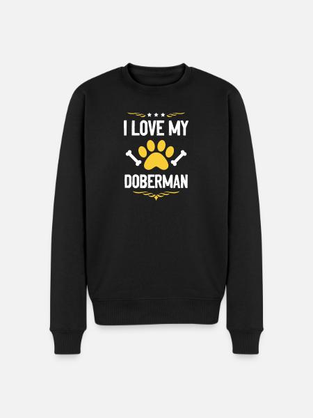 Doberman Lover Motif - Men's Premium Organic Jumper - black