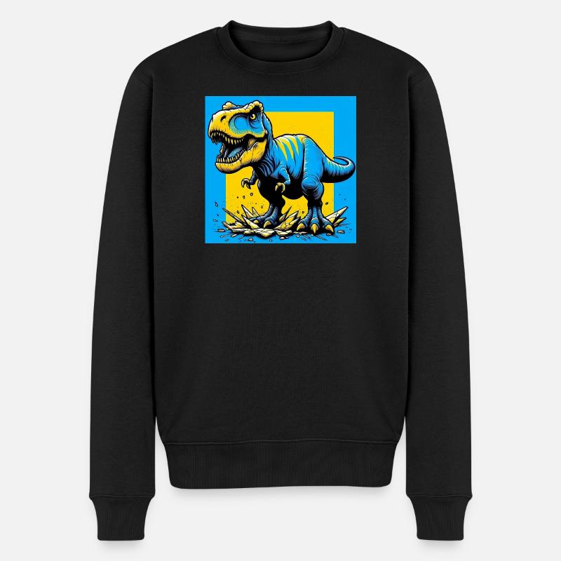 Dinosaurier - Männer Premium Bio Pullover - Schwarz