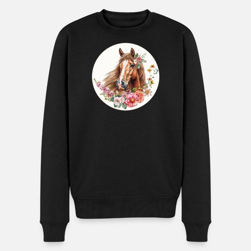 Fleurs de cheval - Pull Premium bio Homme - noir