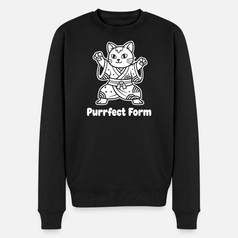 Arts martiaux chat Purrfect Shape Design - Pull Premium bio Homme - noir