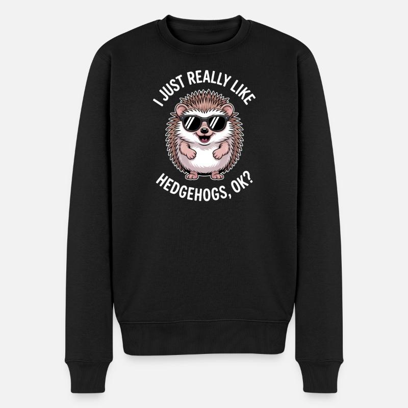 Igel Spruch Lustiges Igel Geschenk - Männer Premium Bio Pullover - Schwarz