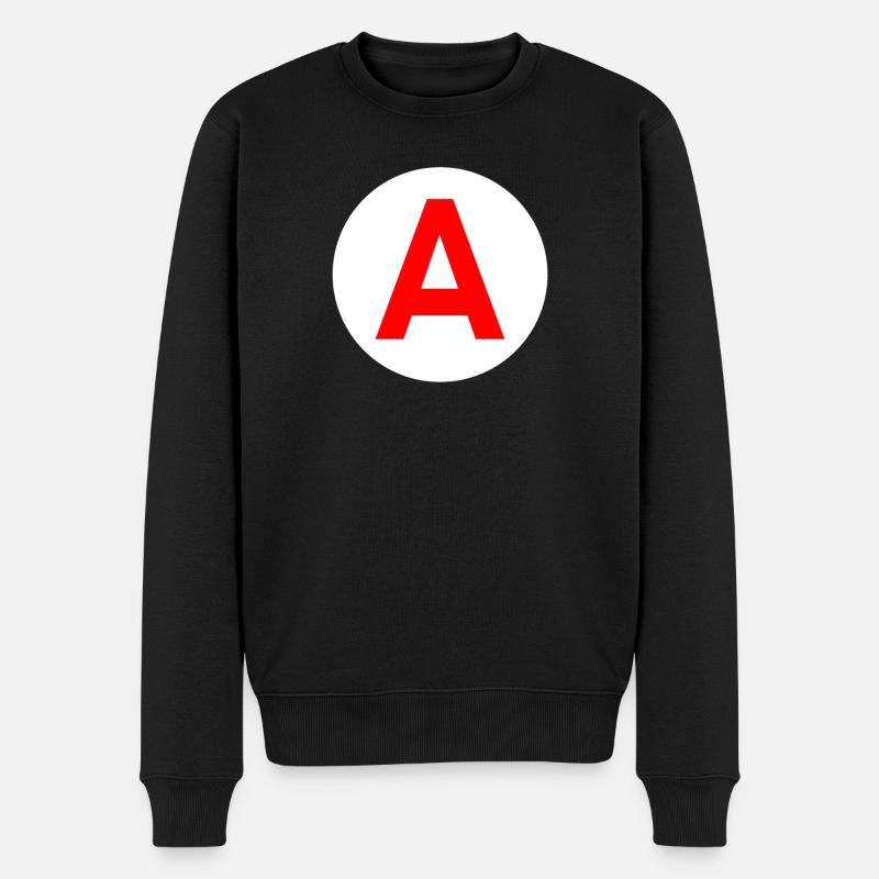 a - Männer Premium Bio Pullover - Schwarz
