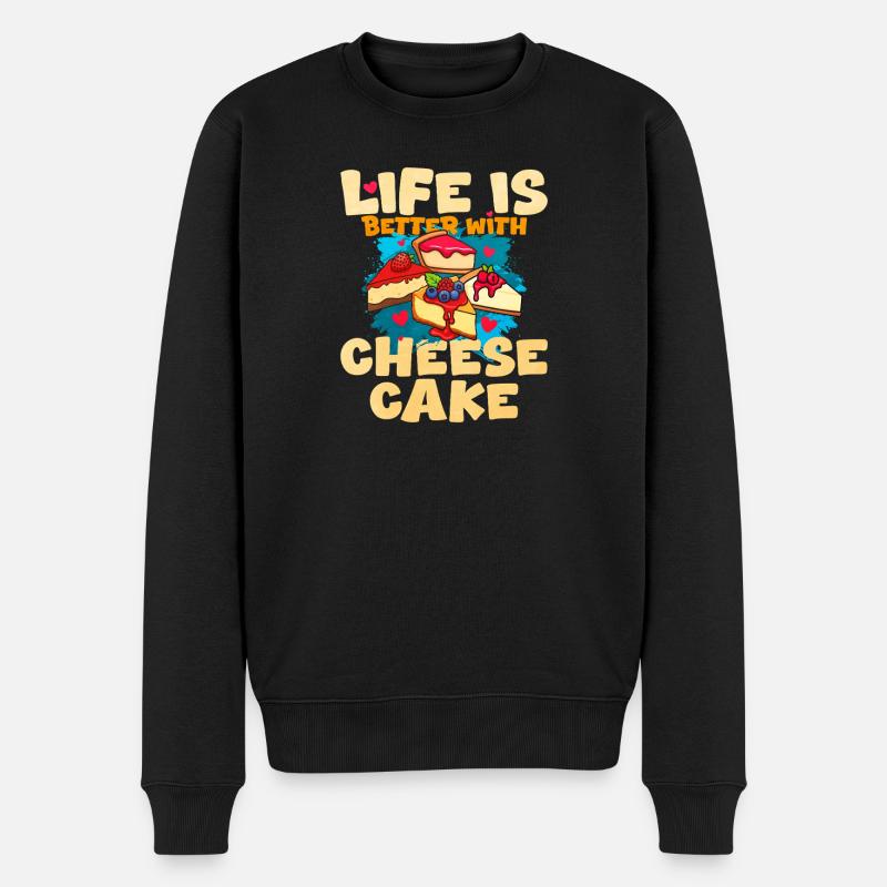 Kuchen - Männer Premium Bio Pullover - Schwarz