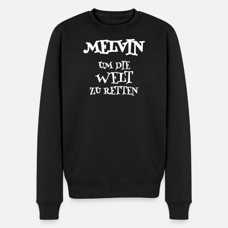Retter Melvin - Männer Premium Bio Pullover - Schwarz