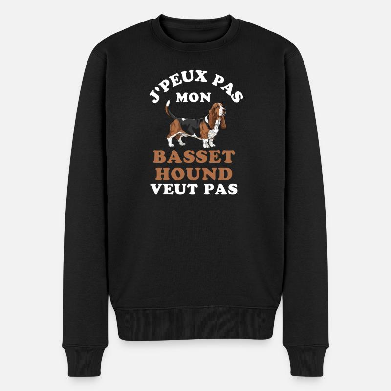 Basset Hound Jpeux Pas - Pull Premium bio Homme - noir