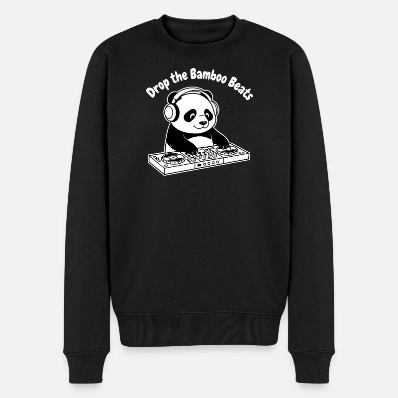 Bamboo Beats Panda DJ - Pull Premium bio Homme - noir