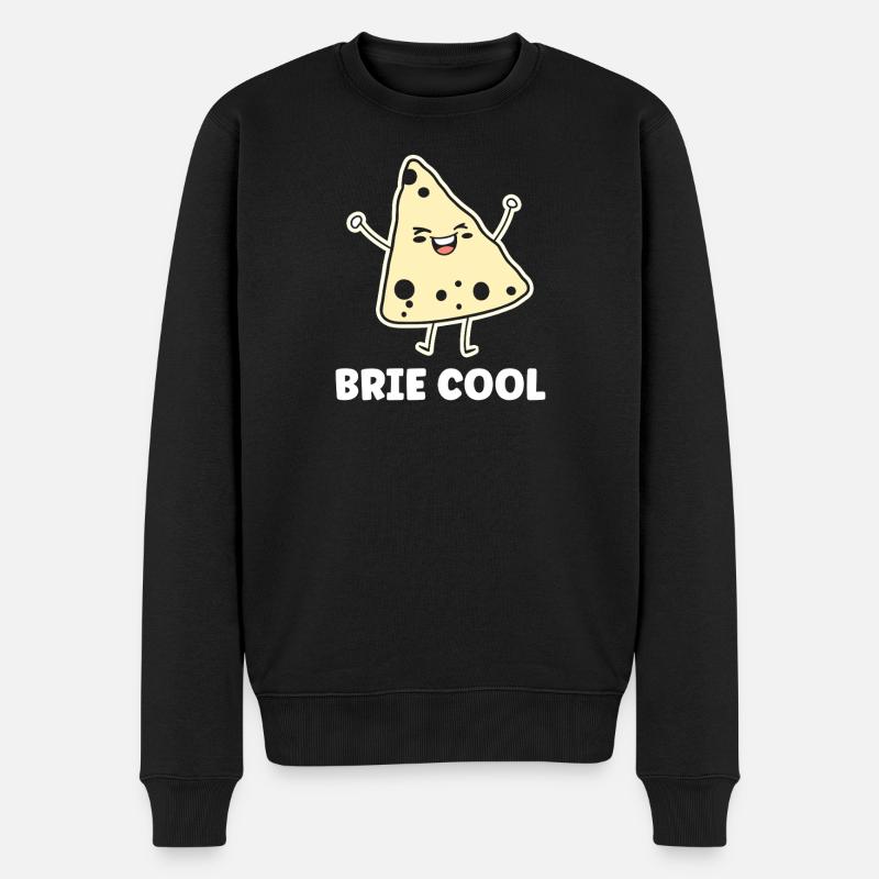 Humor Brie-Käse - Männer Premium Bio Pullover - Schwarz