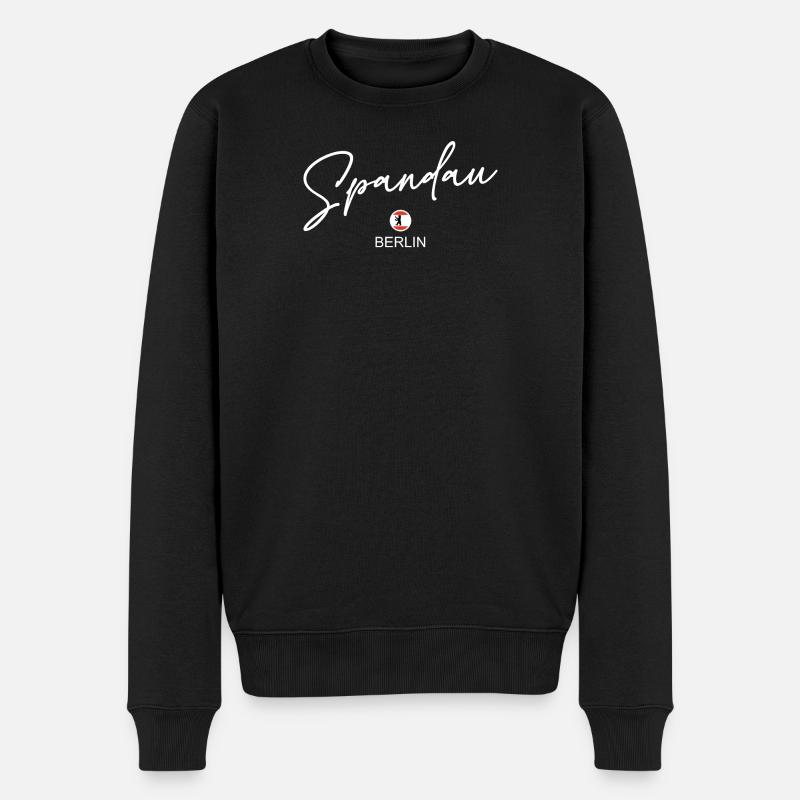 Spandau - Berlin Flagge - Berliner Bär - Männer Premium Bio Pullover - Schwarz