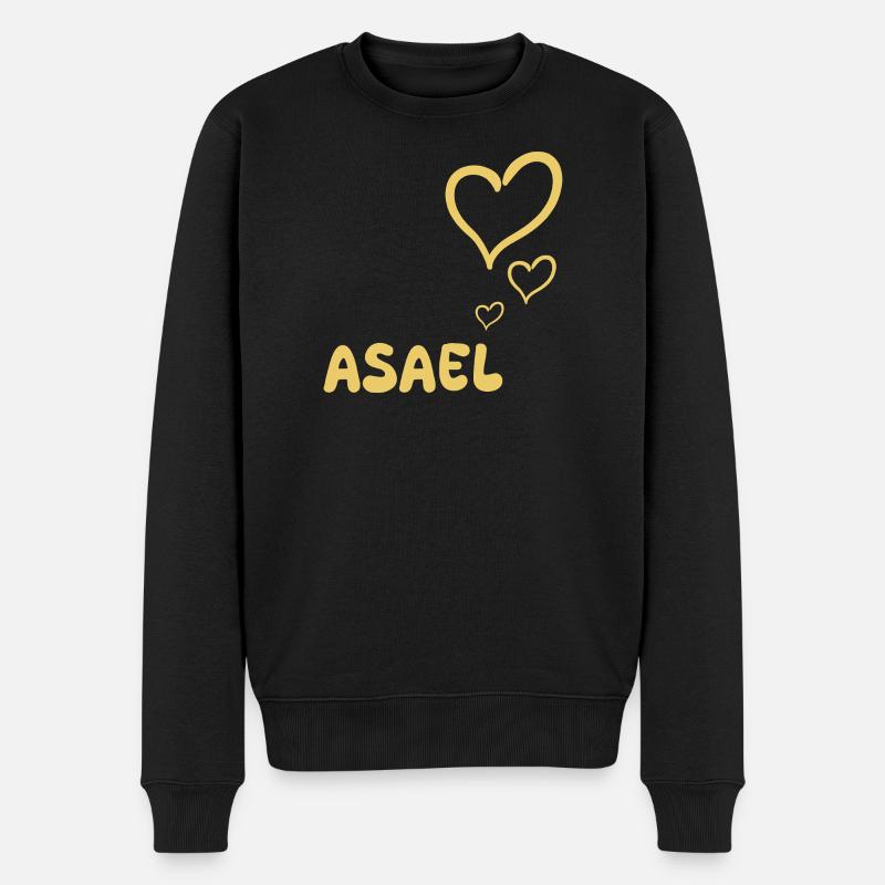 Geschenk für Asael - Männer Premium Bio Pullover - Schwarz
