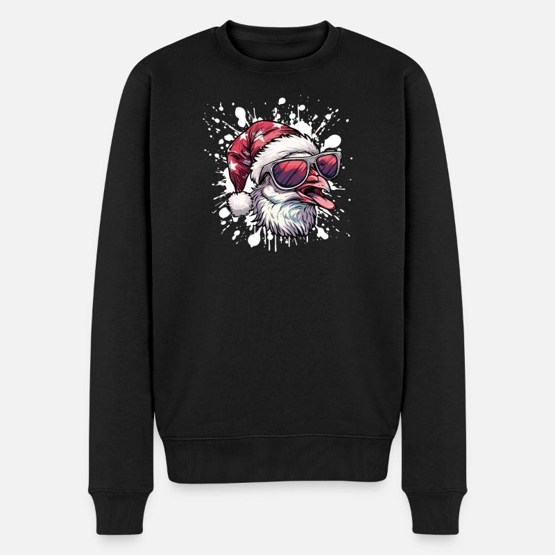 Colombe oiseau Noël drôle - Pull Premium bio Homme - noir