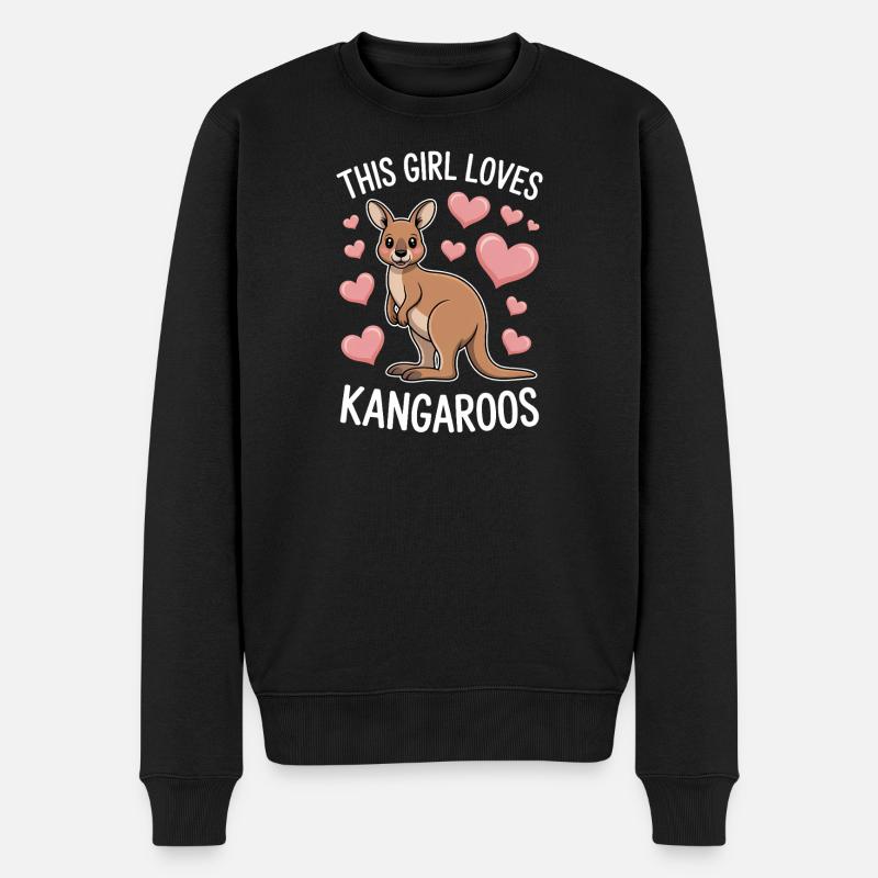 Kangaroo Spruch Mädchen Lustige Kangaroo Geschenk - Männer Premium Bio Pullover - Schwarz
