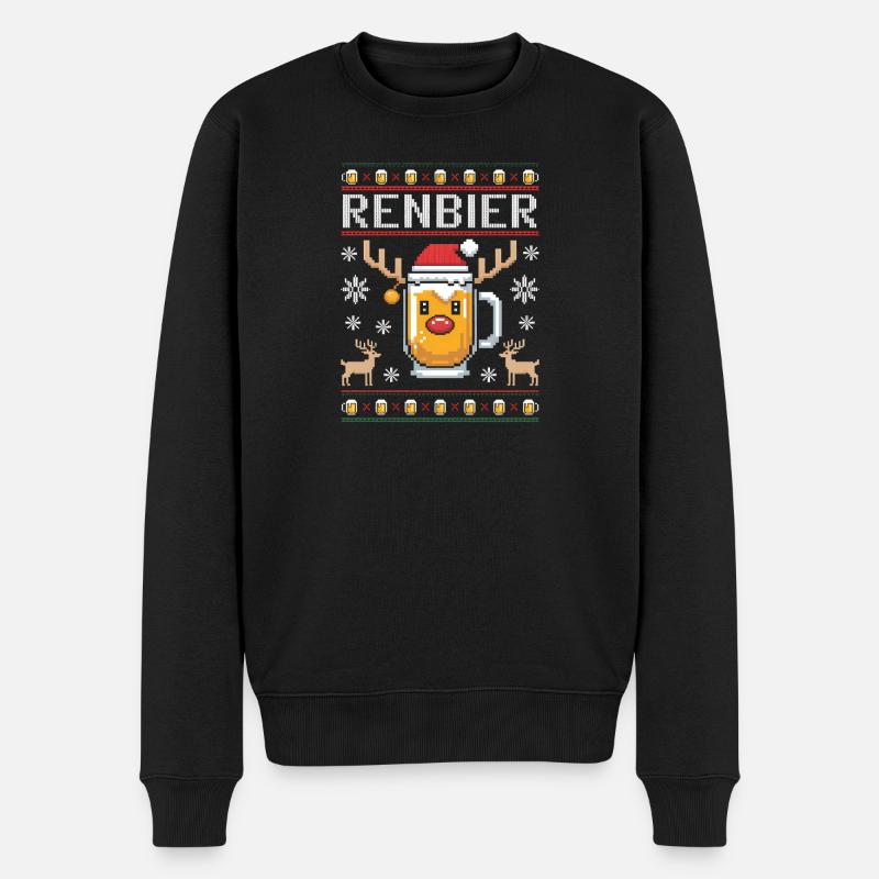 Chope à bière de Noël Renbier - Pull Premium bio Homme - noir