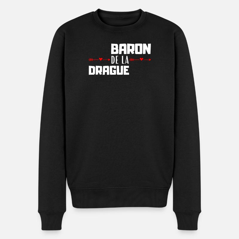 Baron de la Drague - Männer Premium Bio Pullover - Schwarz