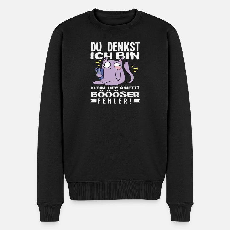 Böser Fehler Kleine Katze - Männer Premium Bio Pullover - Schwarz