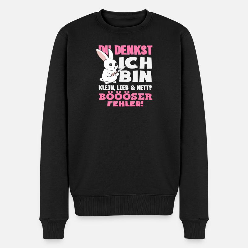 Böser Fehler Kleine Hase - Männer Premium Bio Pullover - Schwarz