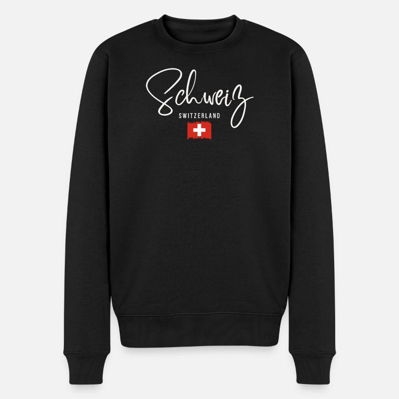 Hergestellt in der Schweiz, Schweizer Stolz - Männer Premium Bio Pullover - Schwarz