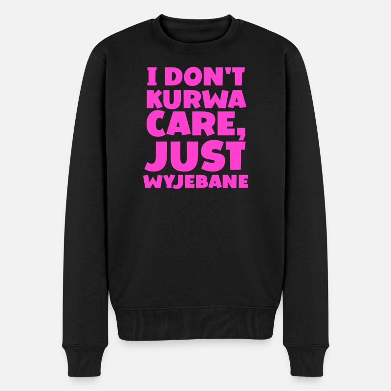Ich kurre nicht... Sorge - Männer Premium Bio Pullover - Schwarz