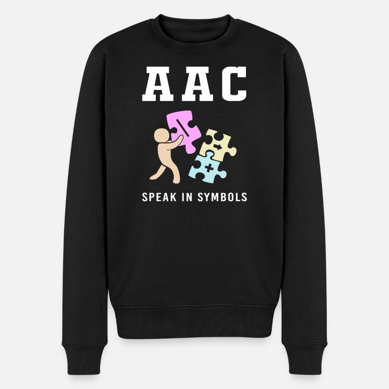 Communication AAC Langue des signes SLP - Pull Premium bio Homme - noir