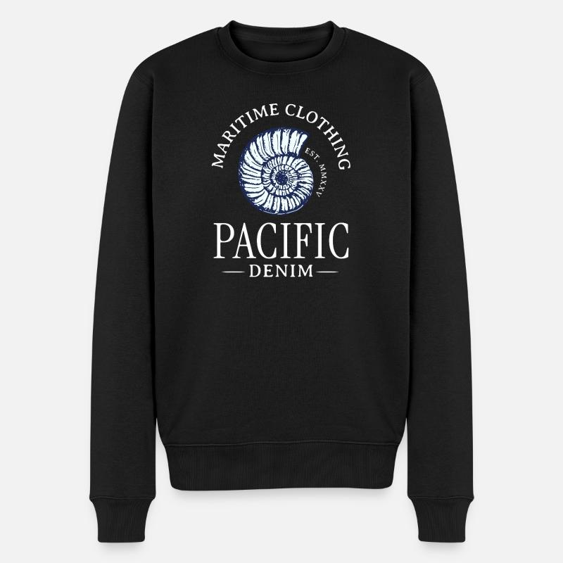 Coquille nautique imprimée en spirale - Pull Premium bio Homme - noir