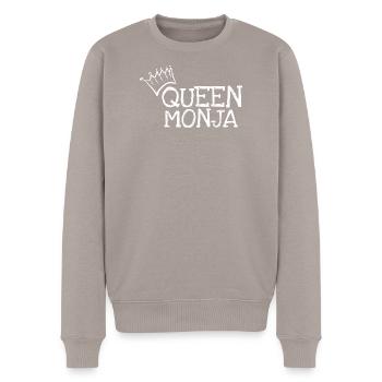 First name Monja - Men's Premium Organic Jumper - taupe - Front - Nico (187cm)