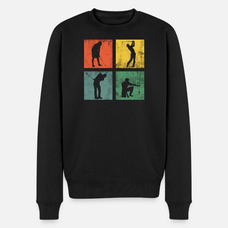 Golfspieler Golfer Golf Golfen Geschenk - Männer Premium Bio Pullover - Schwarz