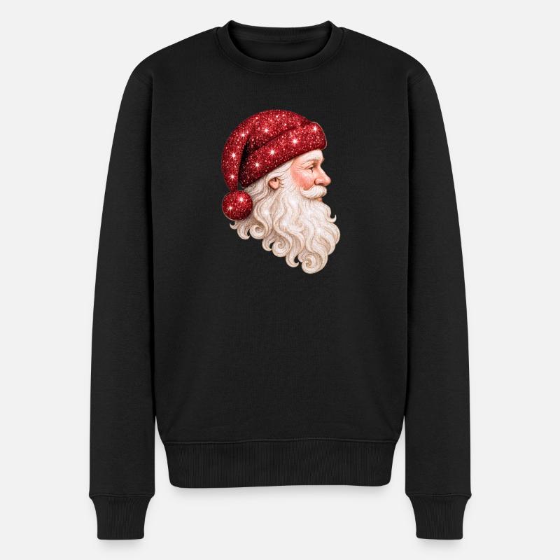 STAR SANTA — Red Glitter MAX  - Männer Premium Bio Pullover - Schwarz