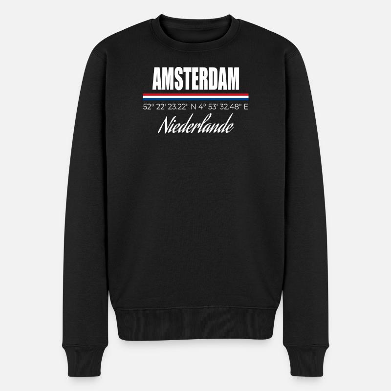 Amsterdam - Pull Premium bio Homme - noir
