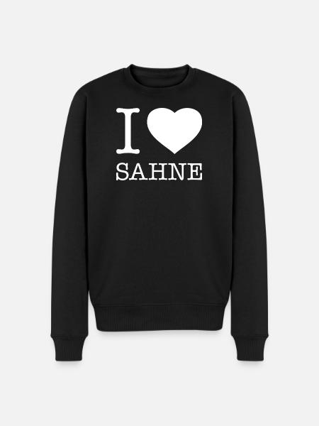 I love Sahne - Männer Premium Bio Pullover - Schwarz