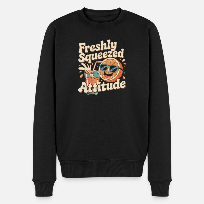 Orange rétro - Pull Premium bio Homme - noir