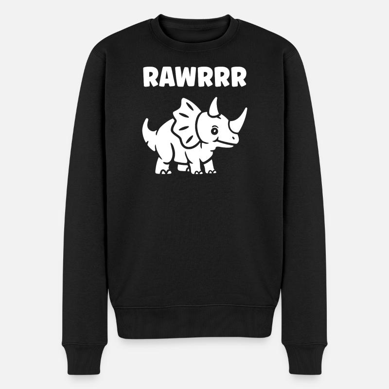 Niedlicher kleiner Dinosaurier - Männer Premium Bio Pullover - Schwarz