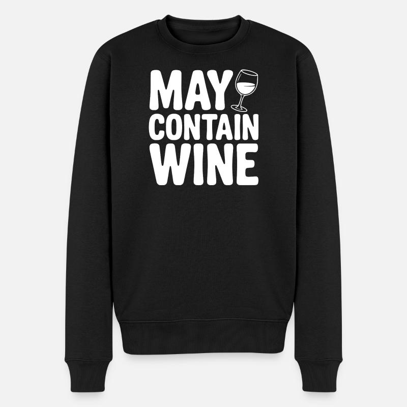 Kann Wein enthalten - Männer Premium Bio Pullover - Schwarz
