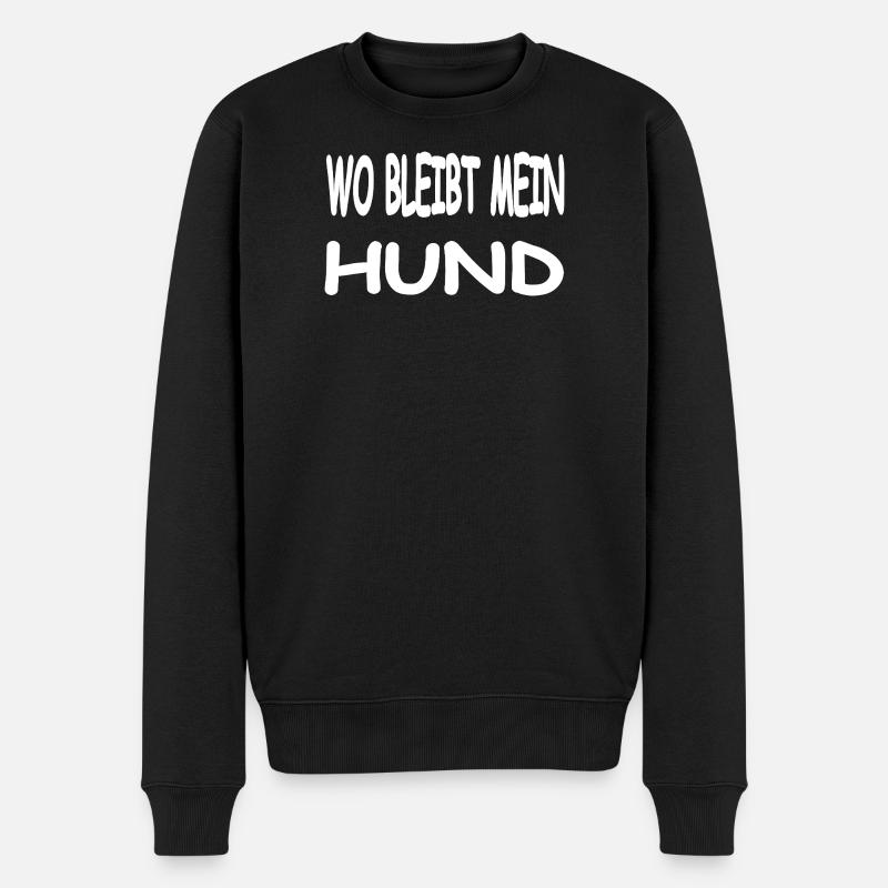 Hund - Männer Premium Bio Pullover - Schwarz