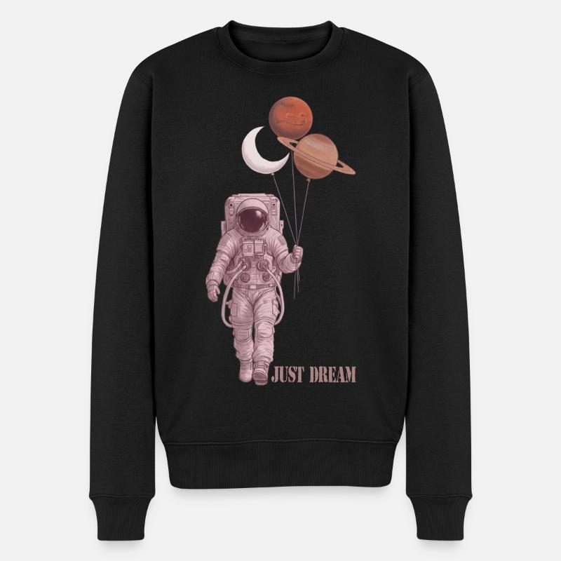 Astronaut - Männer Premium Bio Pullover - Schwarz