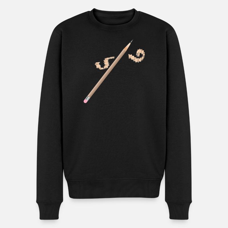 Bleistift mit Radiergummi – Kreatives Zeichenmotiv - Männer Premium Bio Pullover - Schwarz