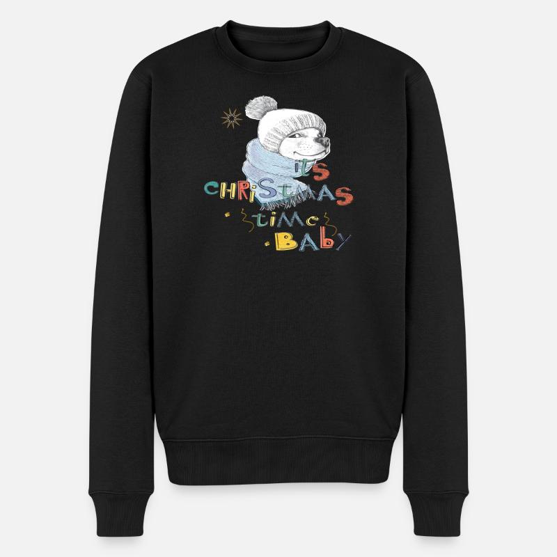  Weihnachtszeit  - Männer Premium Bio Pullover - Schwarz