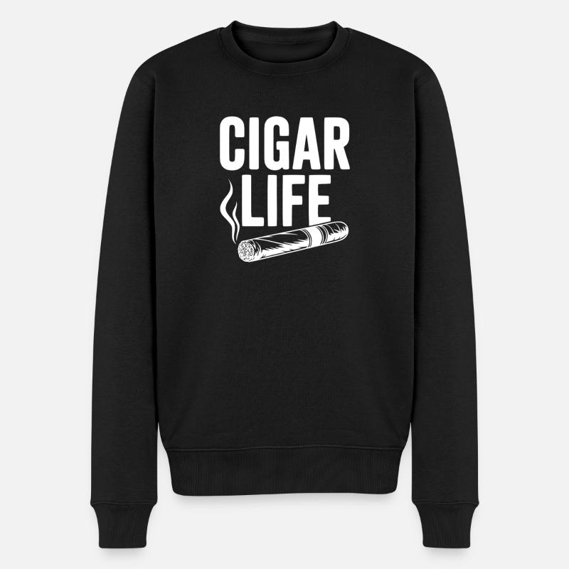 Zigarrenleben - Männer Premium Bio Pullover - Schwarz