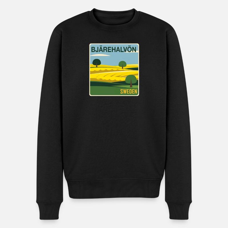 Bjärehalvön Schwedische Landschaft - Männer Premium Bio Pullover - Schwarz