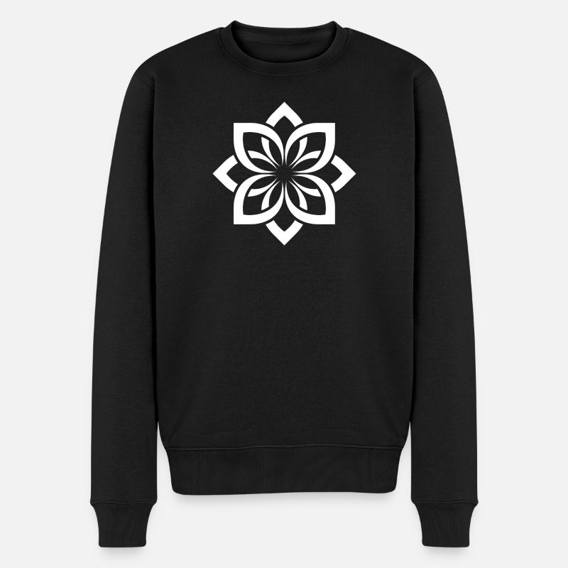 Mandala Fleur Blanche Chogan - Pull Premium bio Homme - noir