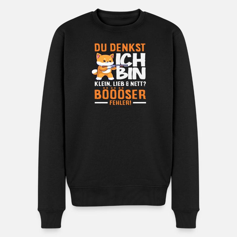 Böser Fehler Kleine Fuchs - Männer Premium Bio Pullover - Schwarz