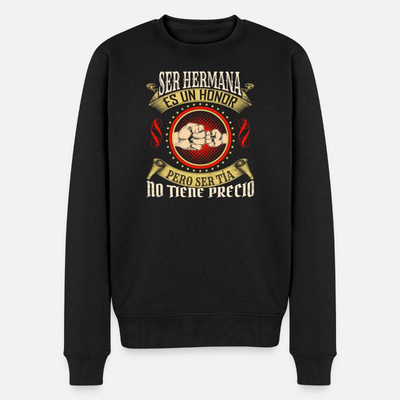 Ser tía es un honoror - Männer Premium Bio Pullover - Schwarz