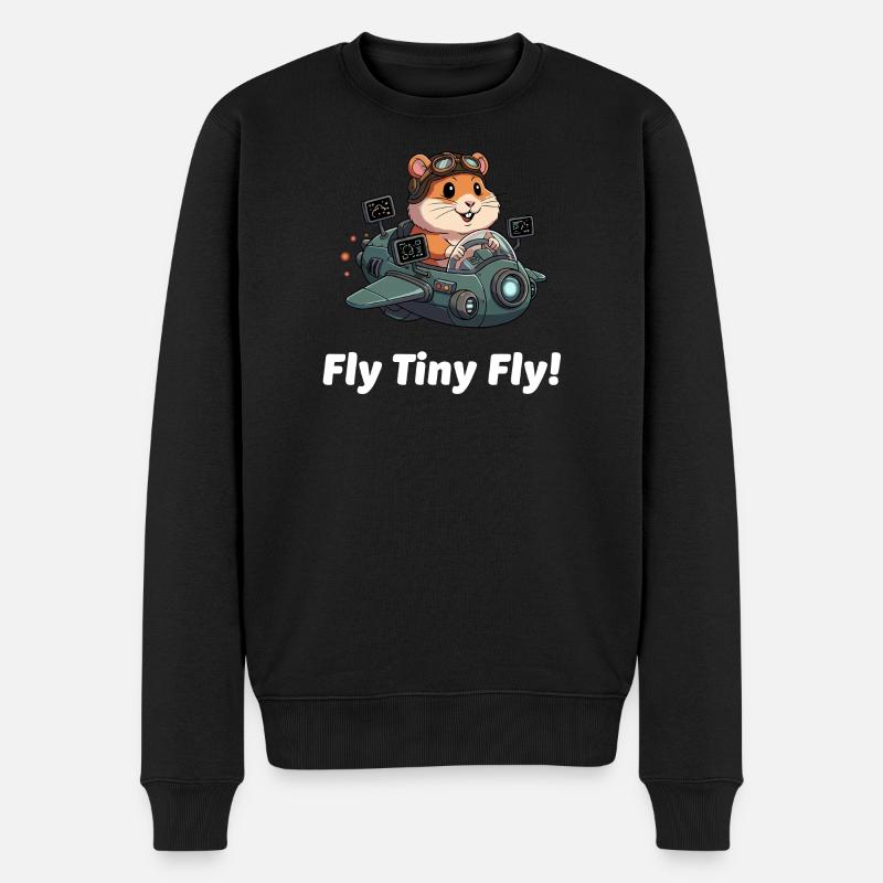 Raketenhamster Weltraumflug - Männer Premium Bio Pullover - Schwarz